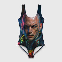 Купальник-боди 3D женский Мужчина в стиле киберпанка, цвет: 3D-принт