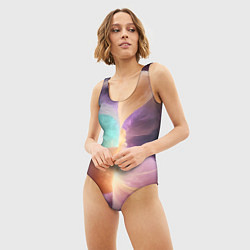 Купальник-боди 3D женский Космическая круглая абстракция, цвет: 3D-принт — фото 2