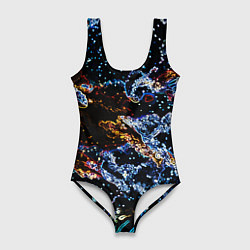 Женский купальник-боди Звёздно-кислотная абстракция