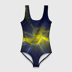 Купальник-боди 3D женский Разлом космических неоновых плит, цвет: 3D-принт