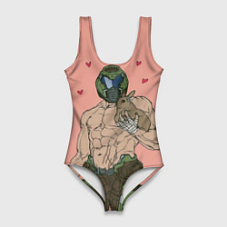 Купальник-боди 3D женский Палач рока с кроликом, цвет: 3D-принт