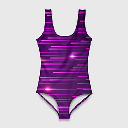 Женский купальник-боди Цветные светящиеся полосы