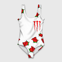 Женский купальник-боди Monster energy steel rose