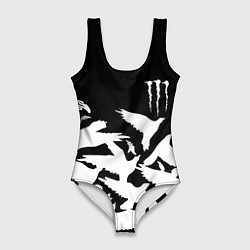 Купальник-боди 3D женский Monster energy crow, цвет: 3D-принт