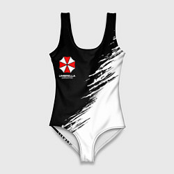 Женский купальник-боди Umbrella Corp - black and white