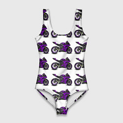 Женский купальник-боди Motorcycle purple