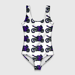 Женский купальник-боди Motorcycle purple gloss