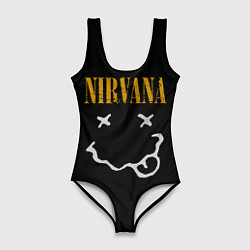 Купальник-боди 3D женский Nirvana rock music, цвет: 3D-принт