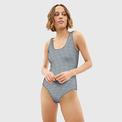 Купальник-боди 3D женский Текстура на серебристо-сером, цвет: 3D-принт — фото 2