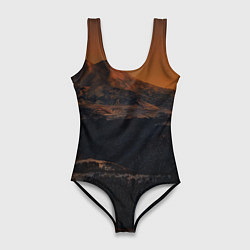 Купальник-боди 3D женский Эльбрус, цвет: 3D-принт