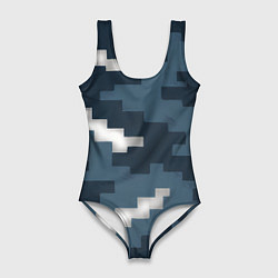 Женский купальник-боди Пиксельная текстура камуфляж