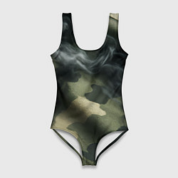 Женский купальник-боди Камуфляжная ткань с дымом