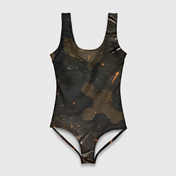 Купальник-боди 3D женский Камуфляж со следами от пуль, цвет: 3D-принт