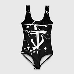 Женский купальник-боди Doom logo штрихи