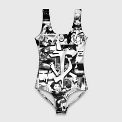 Женский купальник-боди Doom anime black