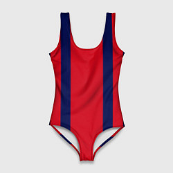 Женский купальник-боди Color black red stripes