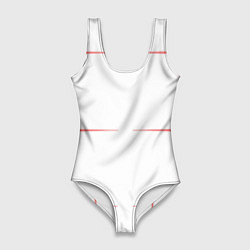 Женский купальник-боди Color white red stripes