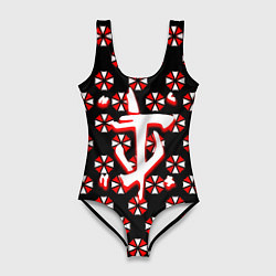 Купальник-боди 3D женский Doom x resident evil pattern, цвет: 3D-принт