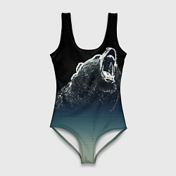 Женский купальник-боди Бурый в гневе - градиент