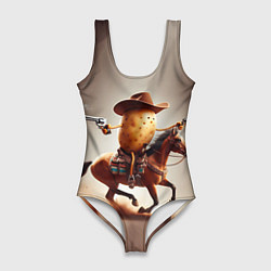 Купальник-боди 3D женский Дикая картошка, цвет: 3D-принт