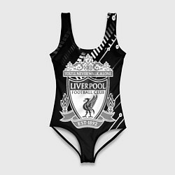 Купальник-боди 3D женский Liverpool геометрия черно белая, цвет: 3D-принт
