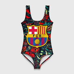 Купальник-боди 3D женский Barcelona japan tatoo, цвет: 3D-принт