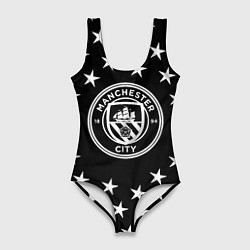 Купальник-боди 3D женский Манчестер сити звезды, цвет: 3D-принт