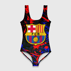 Купальник-боди 3D женский Барселона абстрактные краски, цвет: 3D-принт