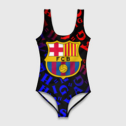 Купальник-боди 3D женский Barcelona градиент символы, цвет: 3D-принт