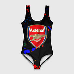 Купальник-боди 3D женский Arsenal неоновые брызги красок, цвет: 3D-принт