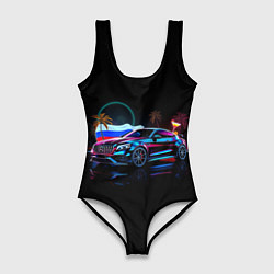 Купальник-боди 3D женский Mercedes amg, цвет: 3D-принт