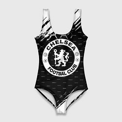 Купальник-боди 3D женский Chelsea штрихи красок текстура, цвет: 3D-принт