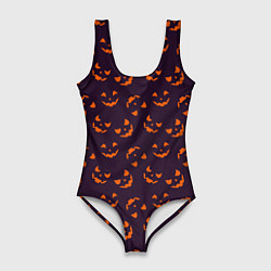 Купальник-боди 3D женский Страшно веселый Halloween - паттерн, цвет: 3D-принт