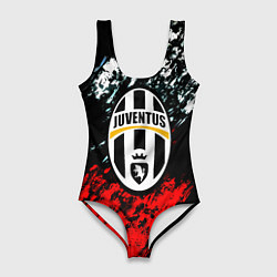 Женский купальник-боди Juventus краски штрихи текстура