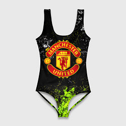 Женский купальник-боди Манчестер Юнайтед кислотные краски