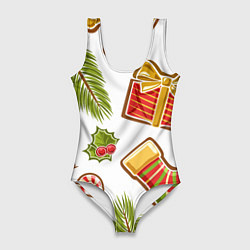 Женский купальник-боди Рождественский вайб