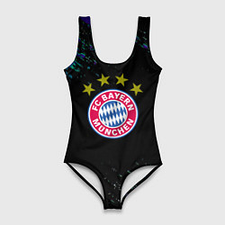 Купальник-боди 3D женский Бавария Мюнхен краски текстура, цвет: 3D-принт