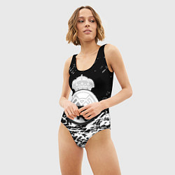 Купальник-боди 3D женский Реал Мадрид краски текстура, цвет: 3D-принт — фото 2