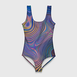 Купальник-боди 3D женский Абстрактная рябь, цвет: 3D-принт
