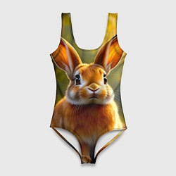 Женский купальник-боди Зайчик в лесу