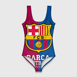 Купальник-боди 3D женский Barca Football, цвет: 3D-принт