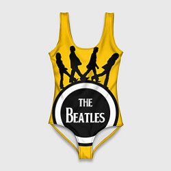 Купальник-боди 3D женский The Beatles: Yellow Vinyl, цвет: 3D-принт