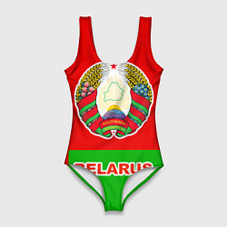Купальник-боди 3D женский Belarus Patriot, цвет: 3D-принт