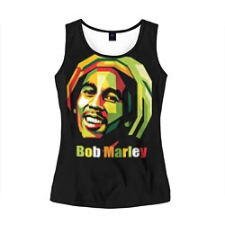 Майка-безрукавка женская Bob Marley Smile, цвет: 3D-черный