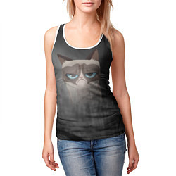 Майка-безрукавка женская Grumpy Cat, цвет: 3D-белый — фото 2