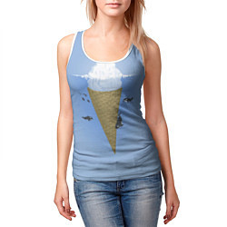 Майка-безрукавка женская Мороженое, цвет: 3D-белый — фото 2