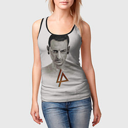 Майка-безрукавка женская Chester Bennington, цвет: 3D-черный — фото 2