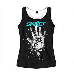 Майка-безрукавка женская Skillet: Sick of it, цвет: 3D-белый