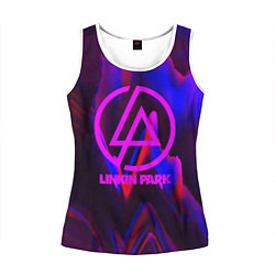 Майка-безрукавка женская Linkin Park: Violet Neon, цвет: 3D-белый
