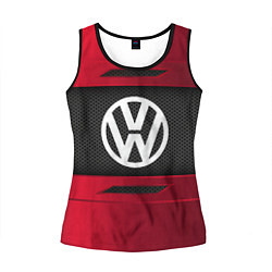 Майка-безрукавка женская Volkswagen Collection, цвет: 3D-черный